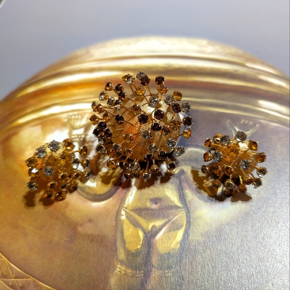 RARE Sputnik Corocraft 1960s Demi Parure - Picture 7 of 7